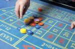 Casino Roulette Table Stock Photo