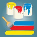 Three Buckets Of Paint Stock Photo