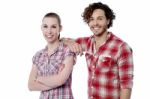 Attractive Smiling Young Couple Stock Photo