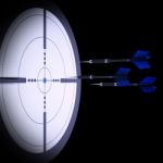 Arrows Aiming Target Showing Archery Skills Stock Photo