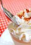 Volcano Cake In Cup With Spoon Stock Photo