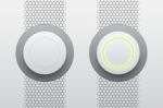 Abstract Modern White Circle Button Technology  Illustrati Stock Photo