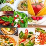 Healthy Vegetarian Vegan Food Collage Stock Photo