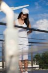 Portrait Of Thai Teen Beautiful Girl Happy And Relax Stock Photo