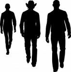 Silhouette guys Stock Photo