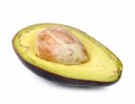 Half Of Ripe Avocado Isolated On The White Background Stock Photo