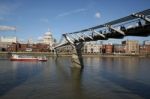 Millennium Bridge And St Pauls Stock Photo