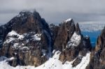 View From Sass Pordoi In The Upper Part Of Val Di Fassa Stock Photo