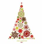 Christmas Tree With Snowflakes Stock Photo