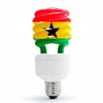 Flag Of  Ghana On Bulb Stock Photo