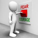 Courage Fear Switch Shows Afraid Or Bold Stock Photo