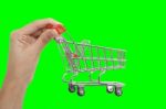 Shopping Cart On Hand Stock Photo