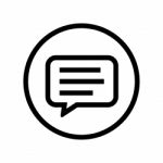 Bubble Chat In Black Circle -  Iconic Design Stock Photo