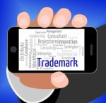 Trademark Word Shows Proprietary Name And Hallmark Stock Photo