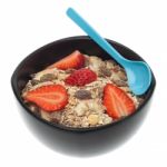 Healthy Muesli Breakfast Isolated Stock Photo