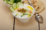 Arab Middle East Goat Yogurt And Cucumber Salad Stock Photo