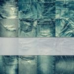 Collage Set Of Jeans Background With Blank For Text Stock Photo