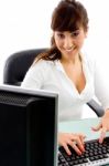 Businesswoman In Office Stock Photo