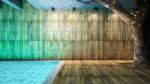 Wooden Wall And Pool Stock Photo