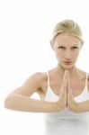 Woman Doing Yoga Stock Photo