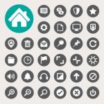 Computer Menu Icons Set Stock Photo