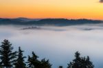 Sunrise Over Val D'orcia Stock Photo