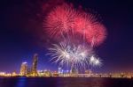 Seoul International Fireworks Festival In Korea Stock Photo