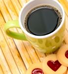 Freshly Brewed Coffee Shows Roasted Cafe And Tasty Stock Photo