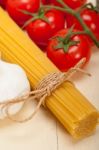 Italian Basic Pasta Ingredients Stock Photo