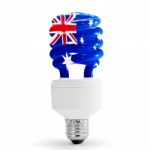 Flag Of Australia On Bulb Stock Photo