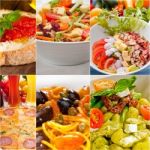 Healthy Vegetarian Vegan Food Collage Stock Photo