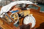 Motorboat Moored In Venice Stock Photo