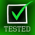 Tick Tested Indicates Confirmed Ratified And Excellence Stock Photo