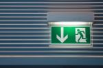 Emergency Exit Sign Stock Photo