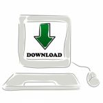 Download Icon On Computer Stock Photo