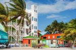 Modern Condo Building In Caye Caulker Belize Stock Photo