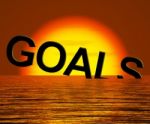 Goals Word Sinking Stock Photo