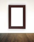 Wooden Frame On Wall Stock Photo