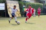 Bangkok, Thailand - Nov 2016: In The Nov 23, 2016. Youth Soccer Match, In Pieamsuwan Elementary School Stock Photo