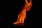 Beautiful Fire Flames On Black Background Stock Photo