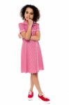 Little Girl Gesturing Silence Stock Photo