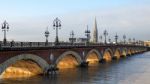 The Pont De Pierre Spanning The River Garonne In Bordeaux Stock Photo