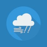 Weather Flat Icon. Rainy And Windy Stock Photo