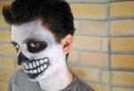 Portrait Of A Creepy Skeleton Guy (carnival Face Painting) Stock Photo