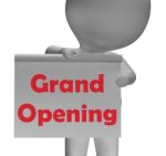 Grand Opening Sign Means Launch Of New Business Stock Photo