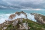 The Sea Crashes Hard On The Coasts Of Galicia, Stock Photo