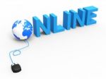 Global Online Means World Wide Web And Net Stock Photo