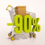 Shopping Cart And 90 Percent Stock Photo