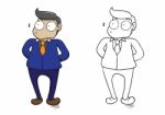 Character Of Man Cartoon On White Background Stock Photo