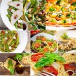 Healthy And Tasty Italian Food Collage Stock Photo